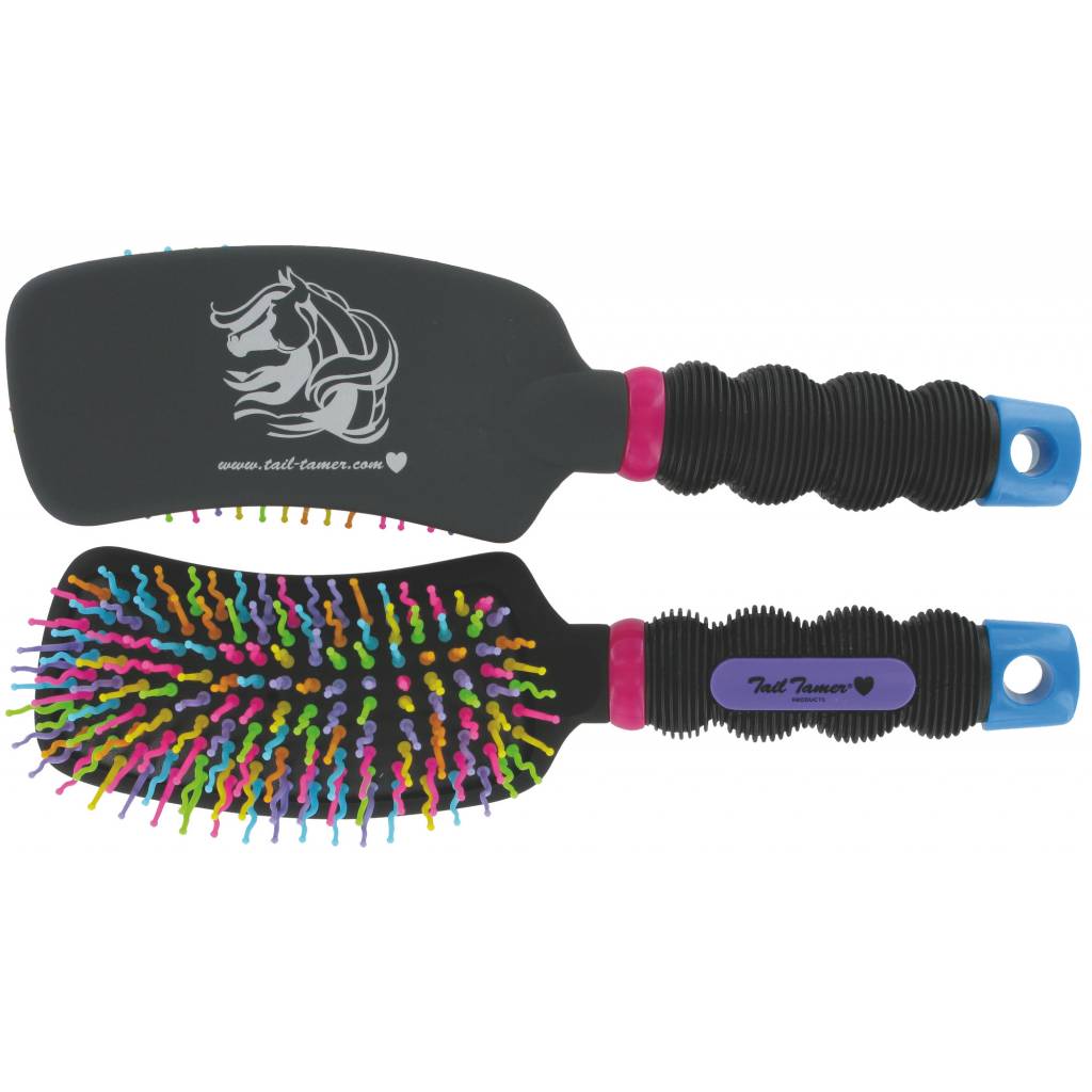 Tail Tamer Curved Handle Rainbow Brush