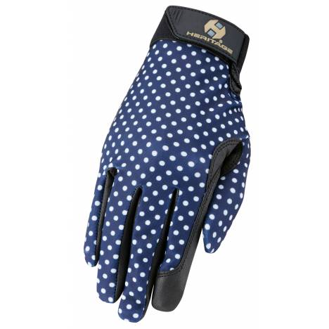 Heritage Perfomance Gloves - Navy Polka Dots