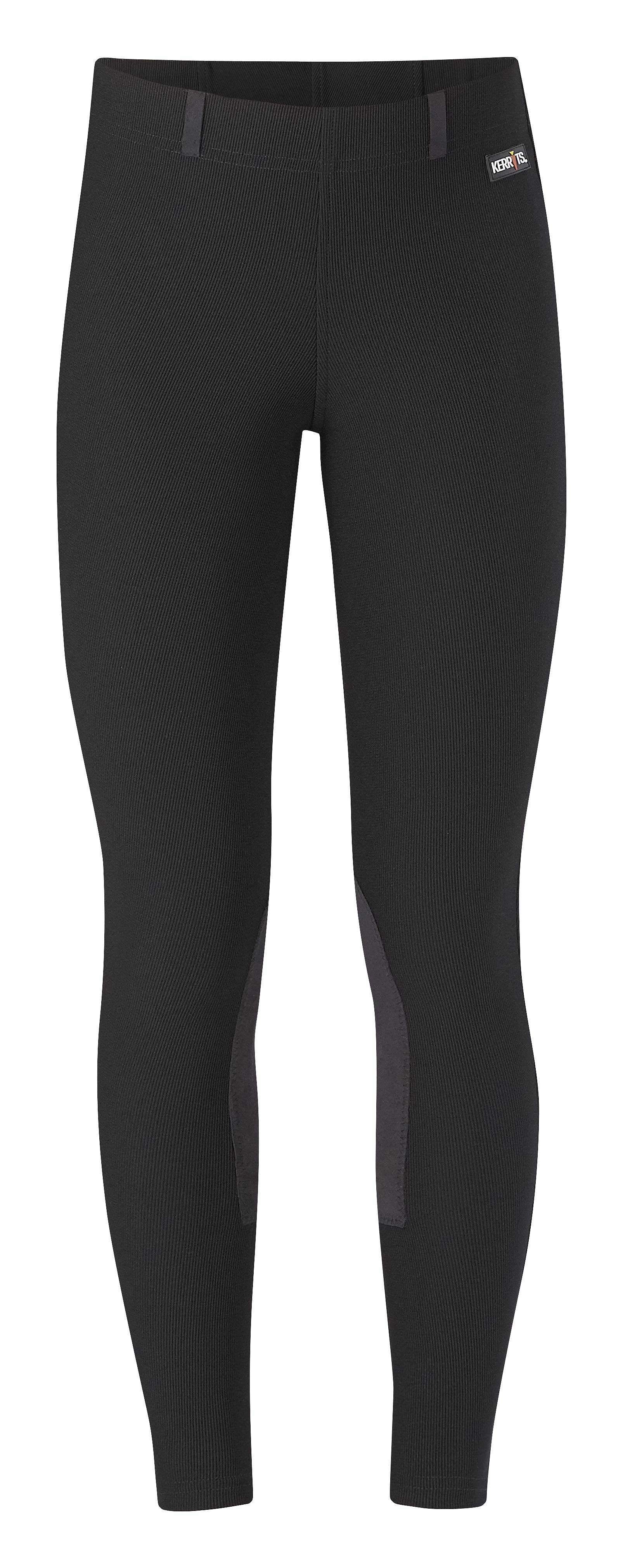 KERRITS  Kids Microcord Knee Patch Tight, Color: Black, Size: M (60527BLKM)