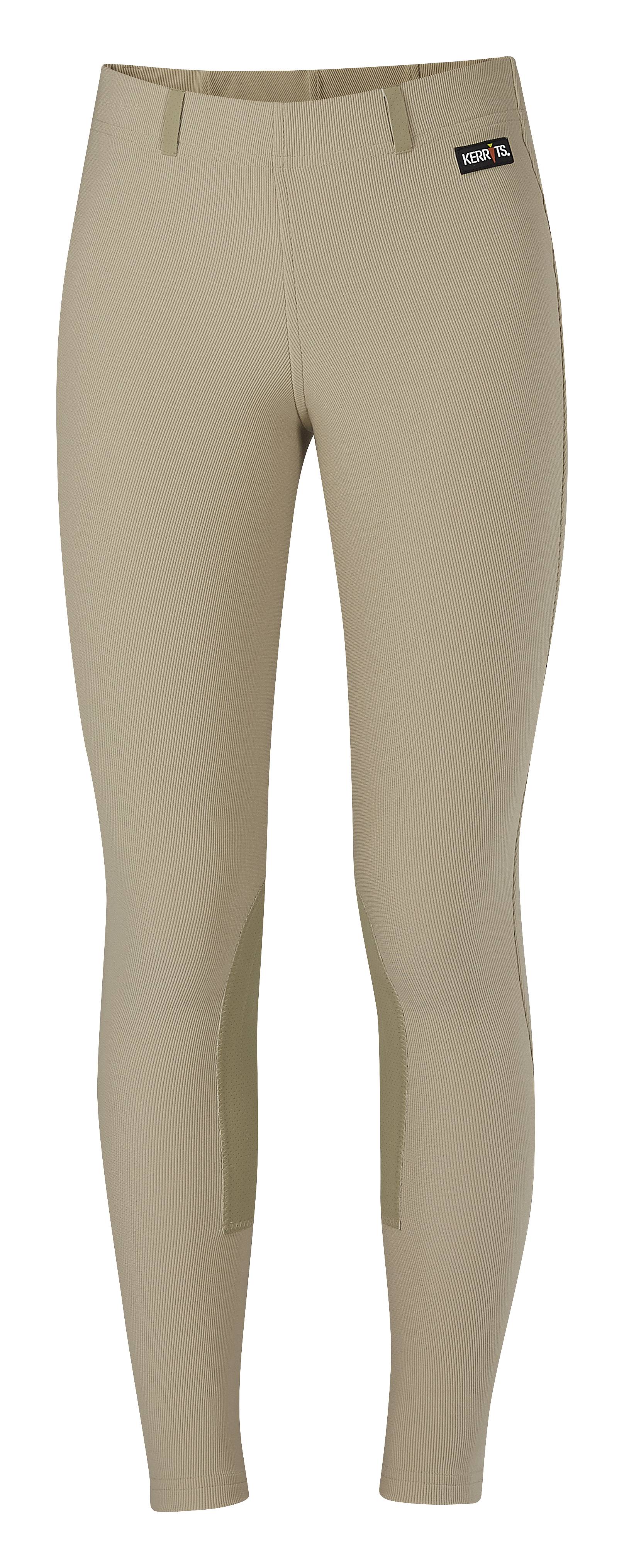 KERRITS  Kids Microcord Knee Patch Tight, Color: Tan, Size: M (60527TANM)