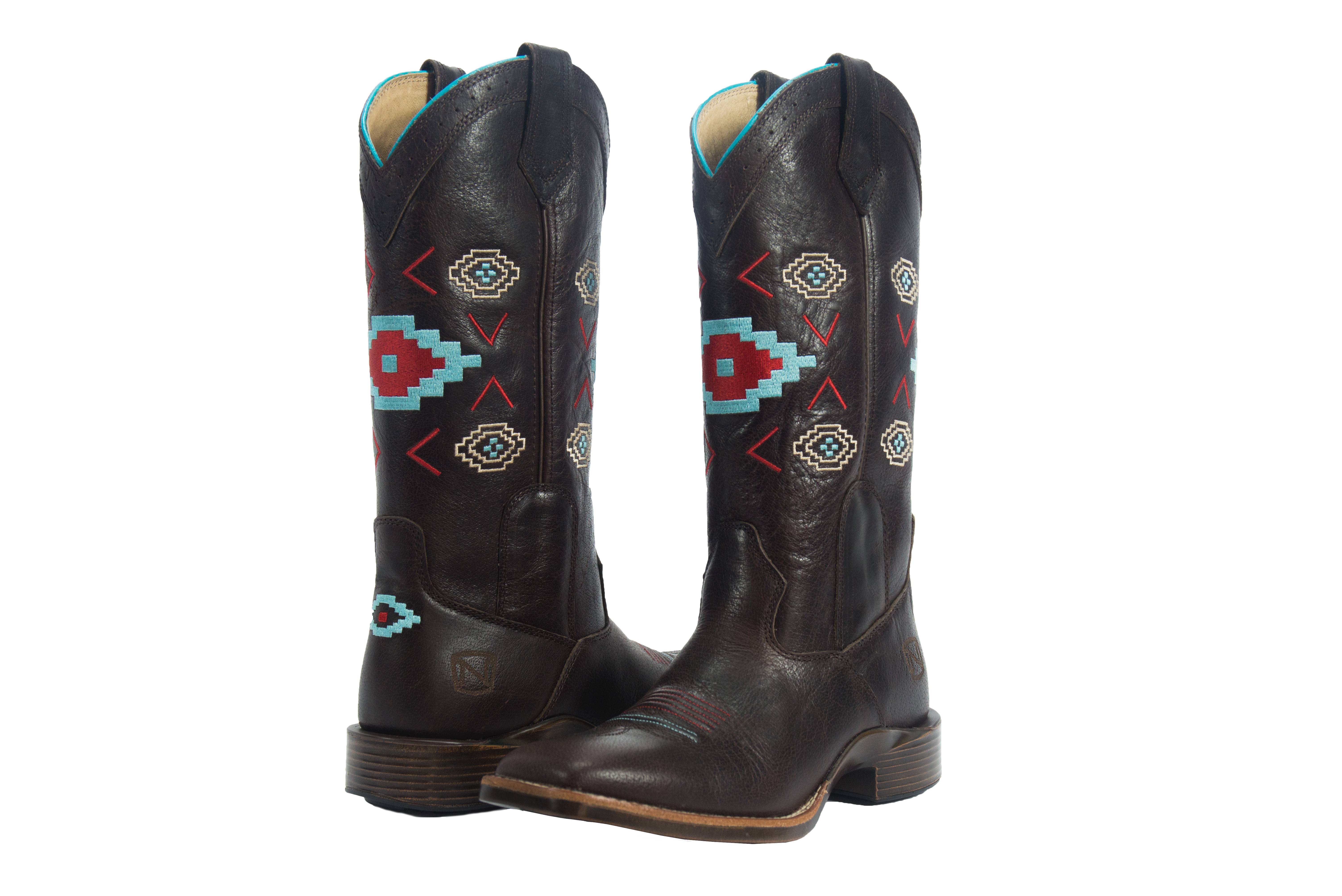 Noble Outfitters All Around Aztec Square Toe Boot-Ladies