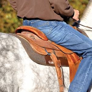 Classic Equine Contoured Felt Western Pad-Gray, 30 x 32 x 1/2