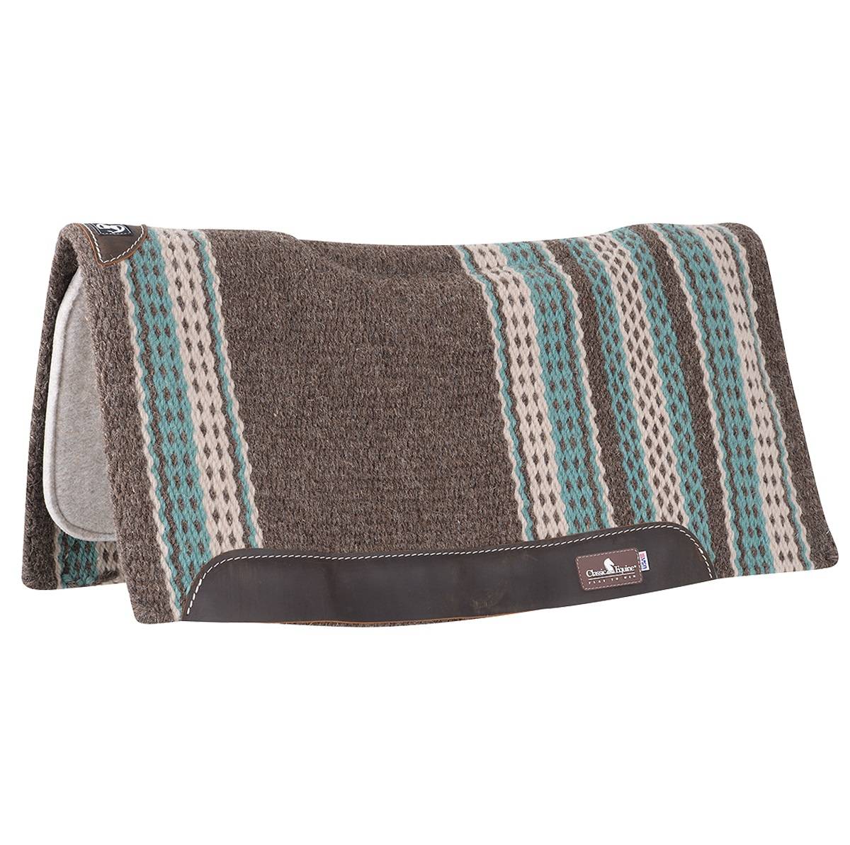 Classic Equine Zone Series Wool Blanket Top Western Pad - 32 x 34 x 3/4