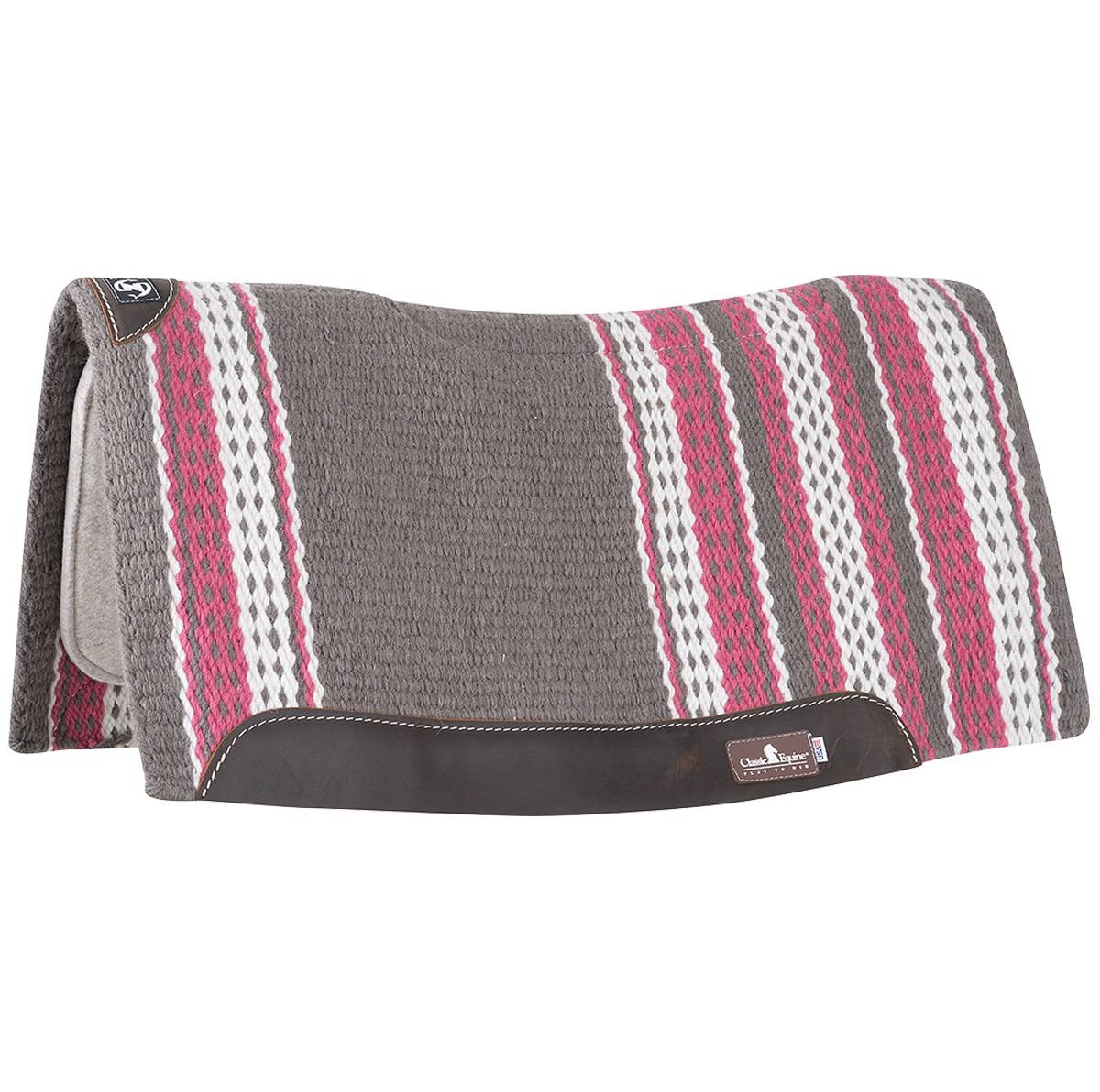 Classic Equine Zone Series Wool Blanket Top Western Pad - 32 x 34 x 3/4