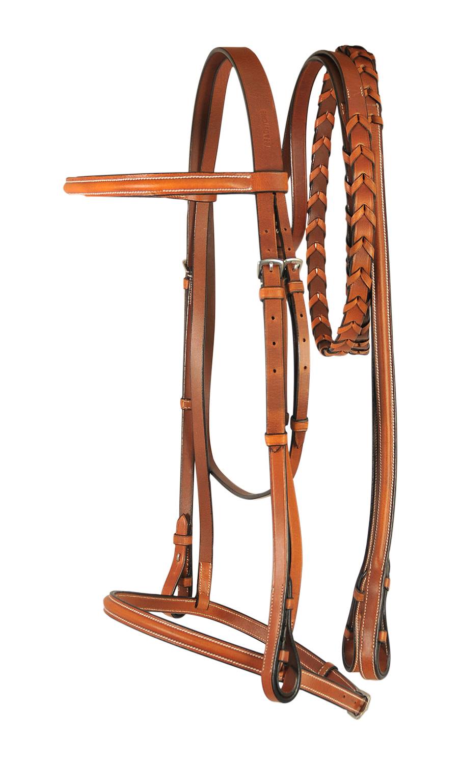 Treadstone Richtan Plus Raised Bridle with Flat Laced Reins