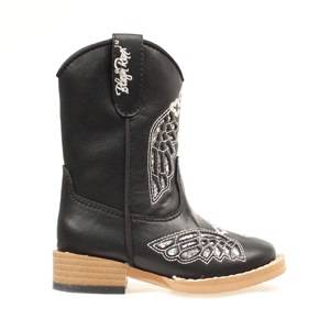 Blazin Roxx Gracie Wing & Cross Zip Western Boot - Girls, Black