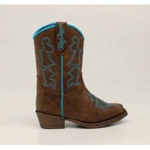 Blazin Roxx Zip Caroline Snip Toe Western Boot - Girls - Brown