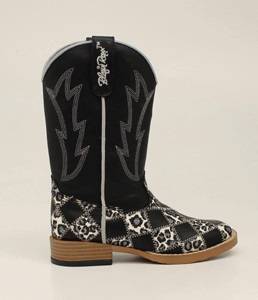 Blazin Roxx Miley Patchwork Square Toe Western Boot - Girls, Black