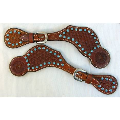 Intrepid Western Spur Strap- Basket Weave with Dots