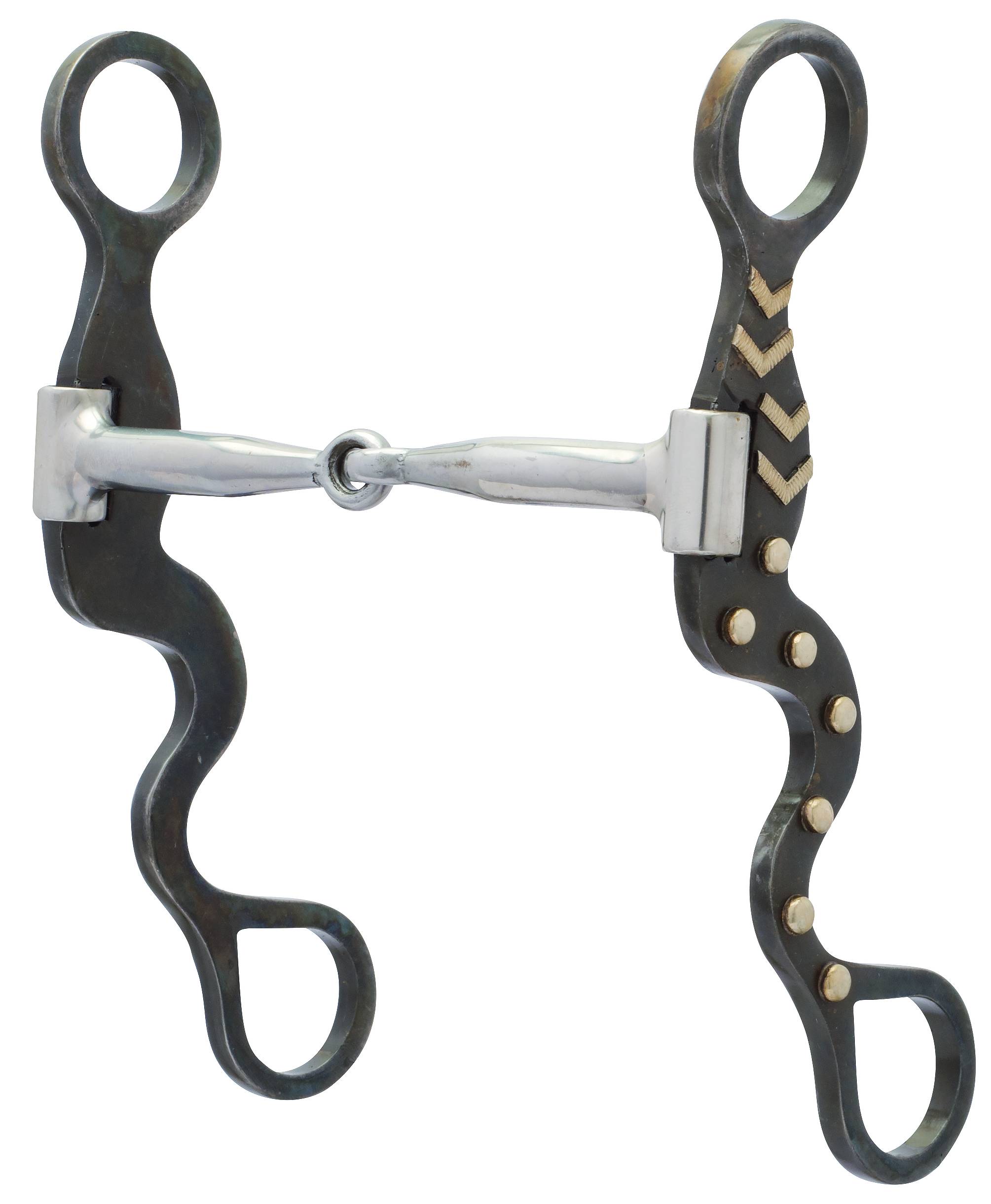 Weaver Professional S Shank Bit with  Sweet Iron Snaffle Mouth with Copper Inlay