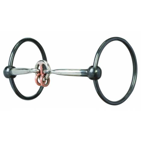 Weaver Ring Snaffle Bit with Sweet Iron Smooth Lifesaver Mouth with Copper Rings