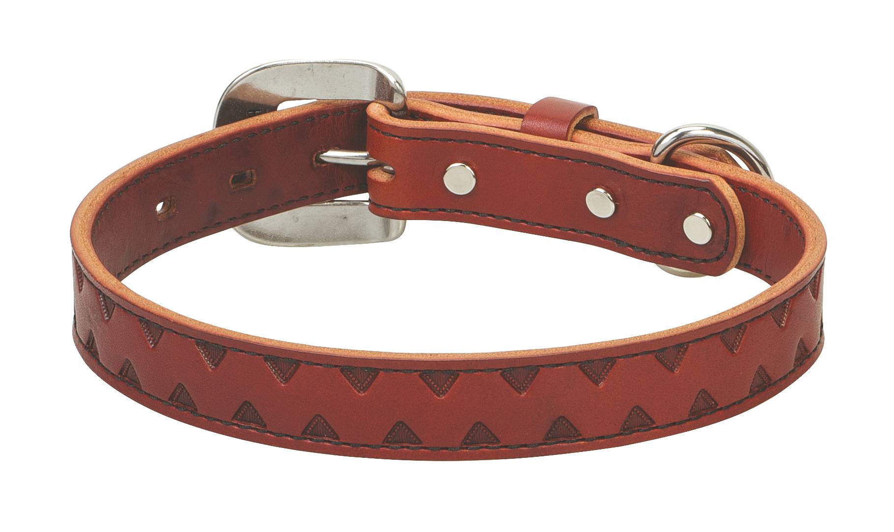 Weaver Chevron Hand Tooled Dog Collar