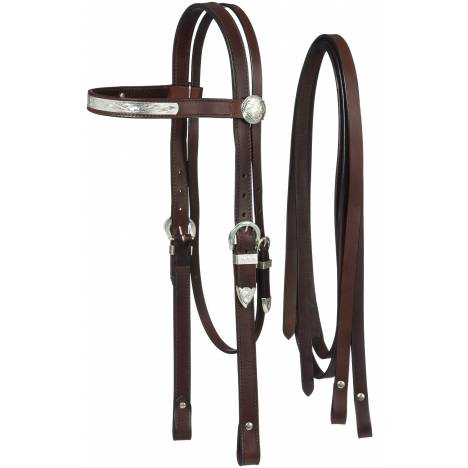 Tough-1 Draft/Large Horse Silver Show Headstall and Reins