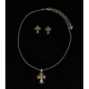Blazin Roxx Beaded Cross  Jewelry Set