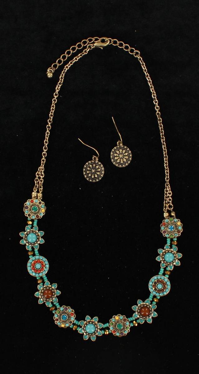 Blazin Roxx Circle Flower  Jewelry Set