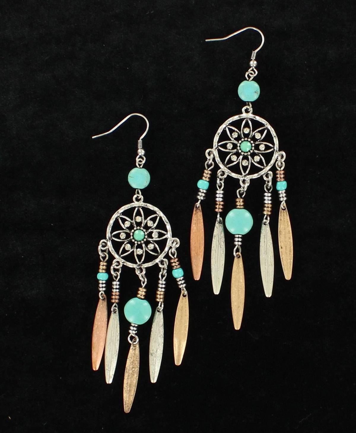 Blazin Roxx Feather Dream Catcher Earrings