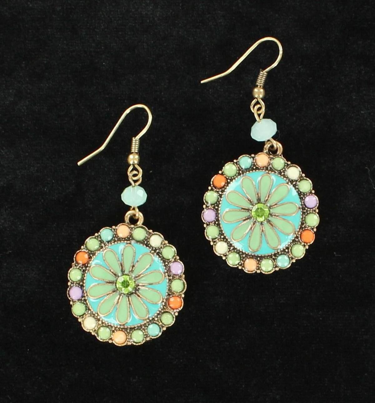 Blazin Roxx Large Round Flower Earrings