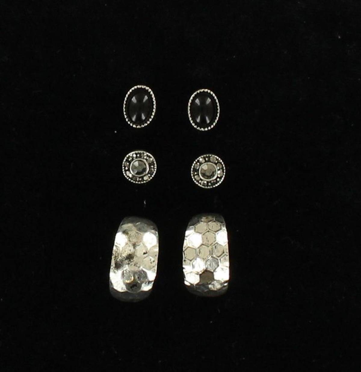 Blazin Roxx Trio Oval Stud Hoop Earrings