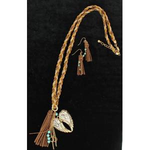 Blazin Roxx Braided Wings Fringe Jewelry Set
