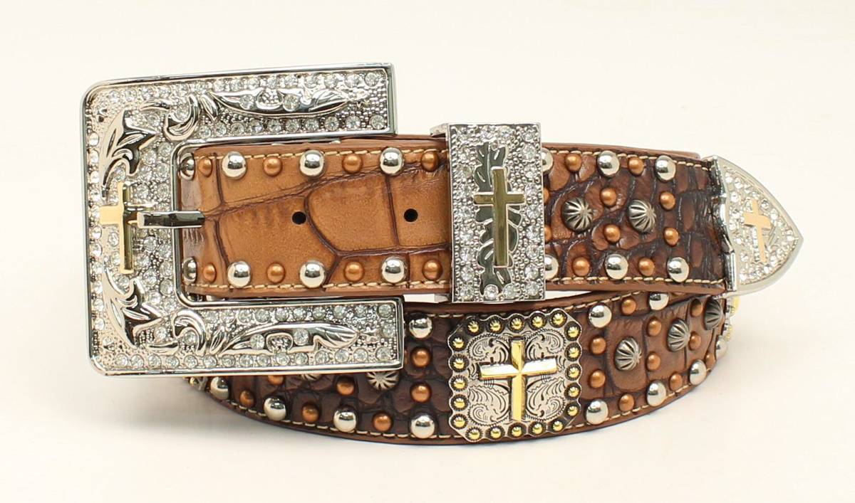 5-846161 Ariat Croc Cross Concho Western Belt with 3 Piece  sku 5-846161