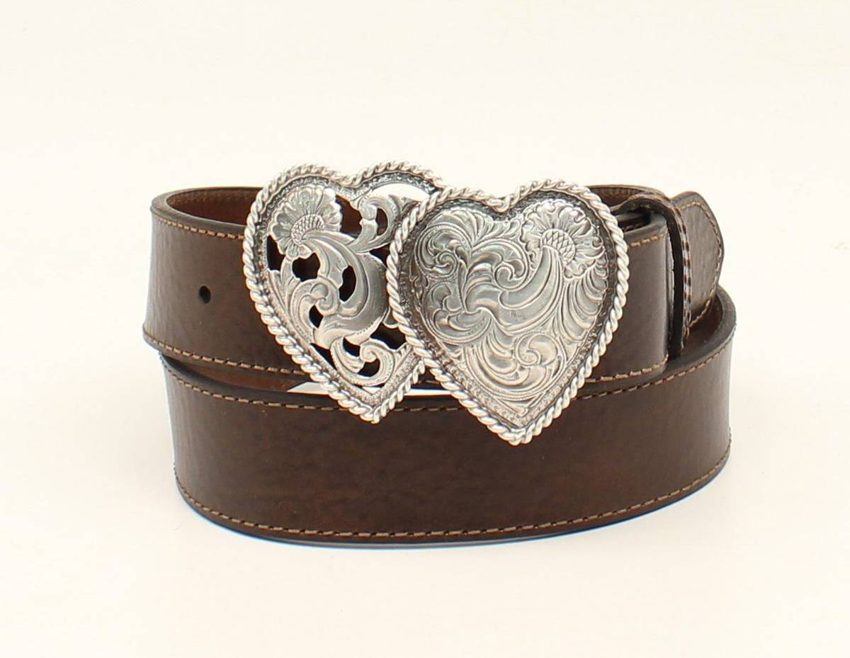 Ariat Plain Belt With Double Heart Buckle- Ladies