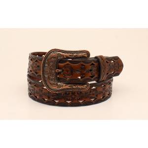 Ariat Leather Pattern Belt And Buckle- Ladies