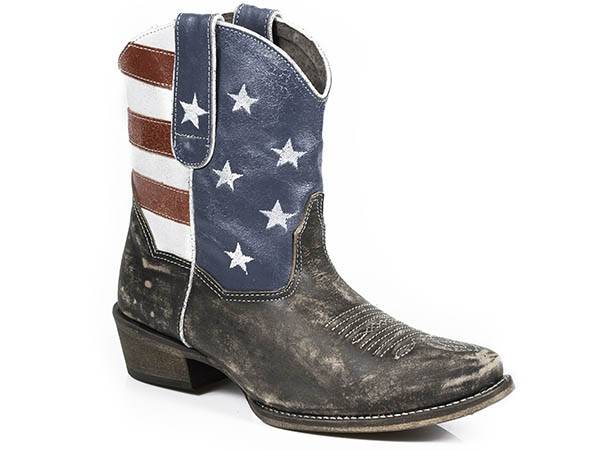 Roper American Beauty Flag Snip Toe Ankle Boot- Ladies