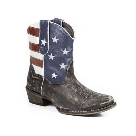 Roper American Beauty Flag Snip Toe Ankle Boot- Ladies