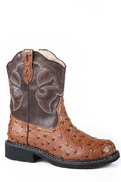 Roper Ostrich Chunk Riderlite 2 Western Boot- Ladies