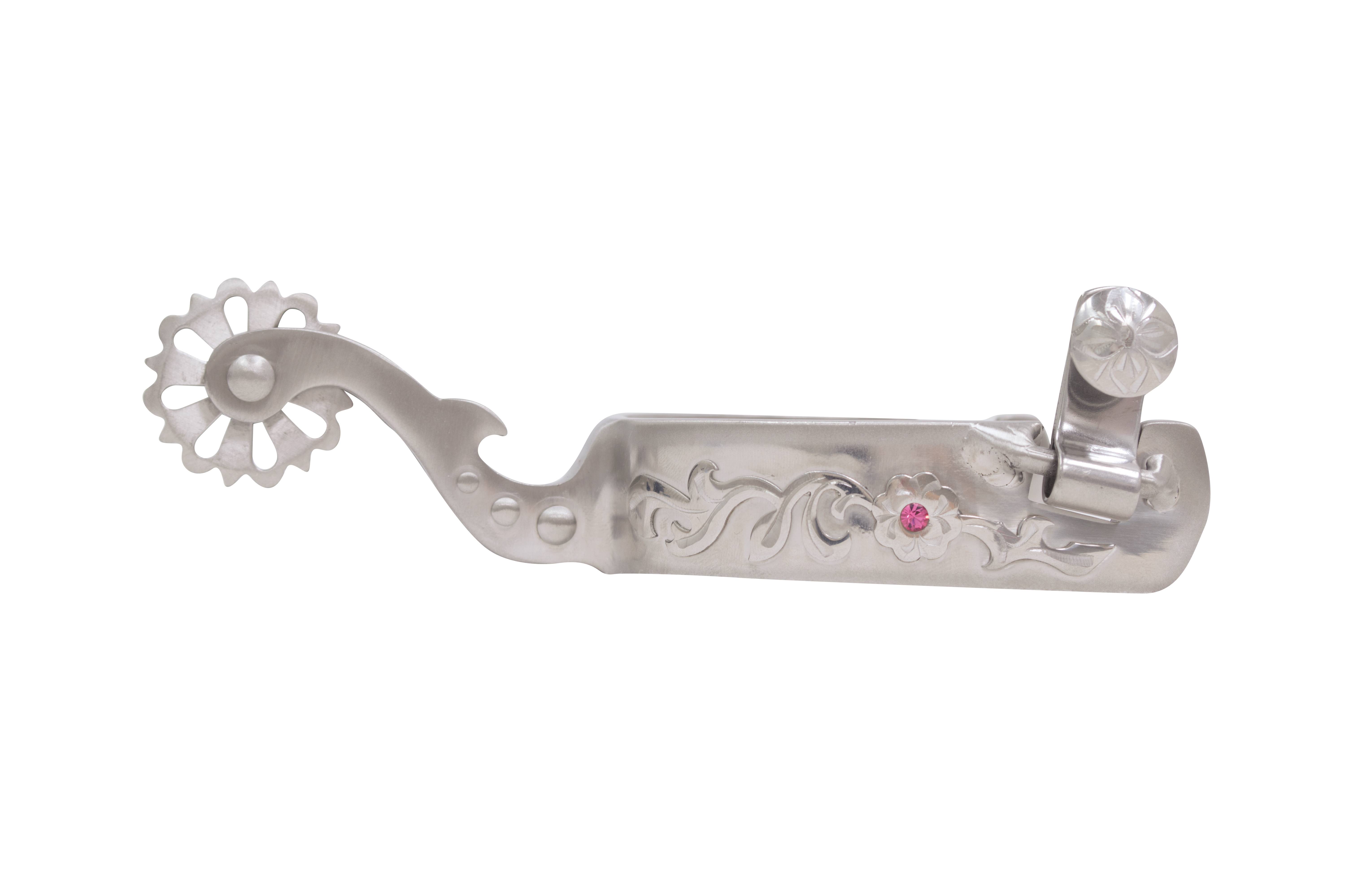 5-848485 JG Spur with Stainless Steel & Pink Stone- Ladies sku 5-848485