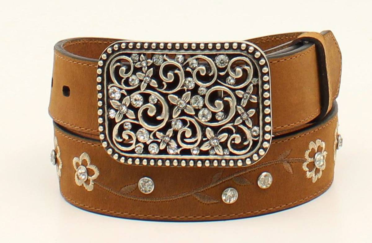 Ariat Flower Embroidered Belt - Girls