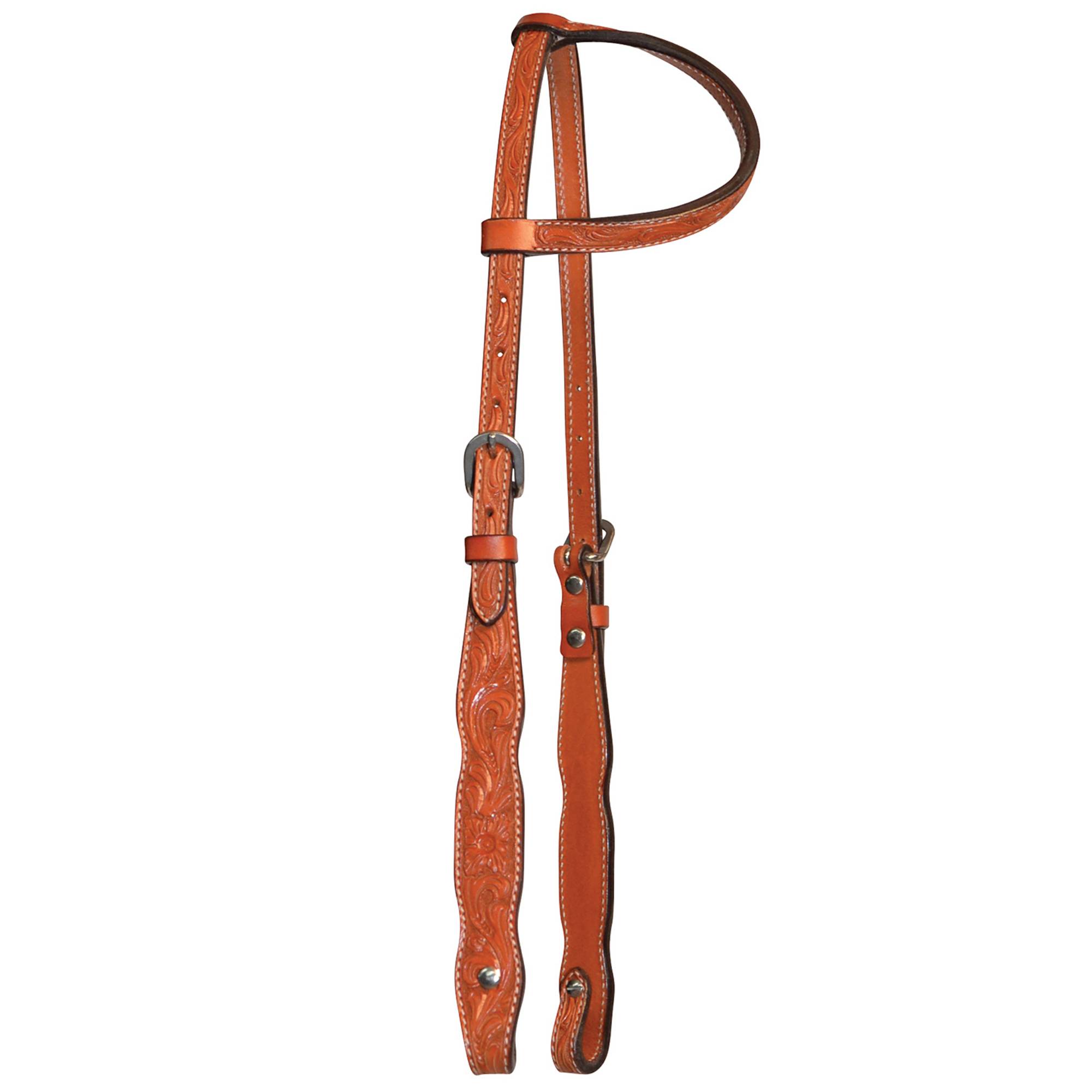 5-850131 Circle Y One Ear Floral Tooled Headstall sku 5-850131