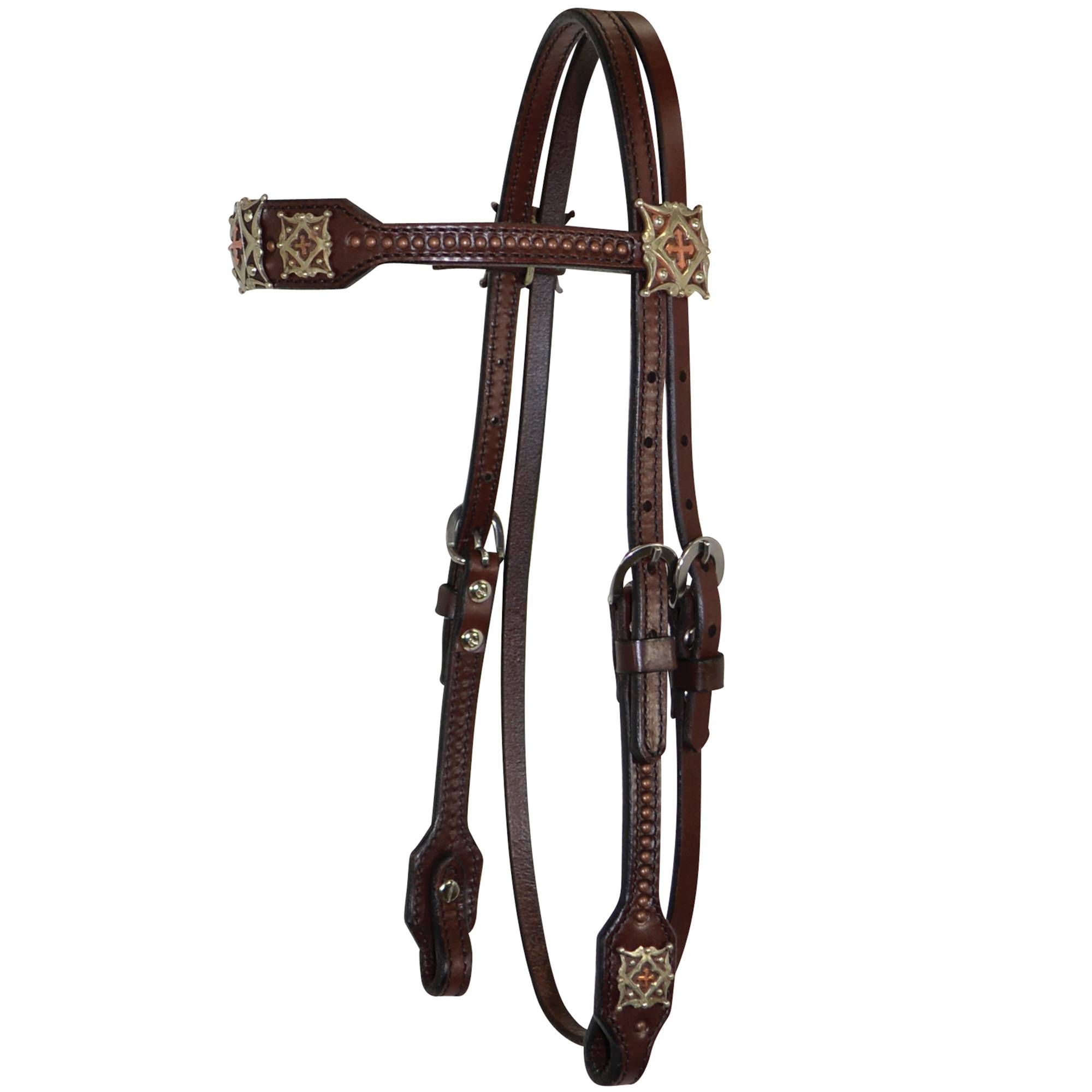 5-850147 Circle Y Copper Cross Concho Browband Headstall sku 5-850147