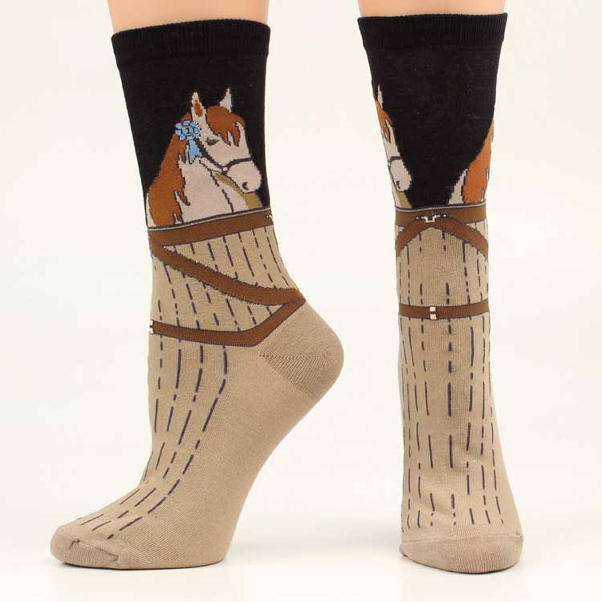 Ariat Ribbon Horsehead Crew Sock - Ladies