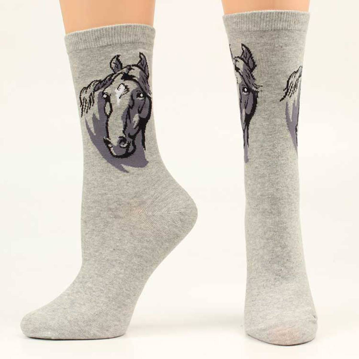 Ariat Horse Head Crew Sock - Ladies