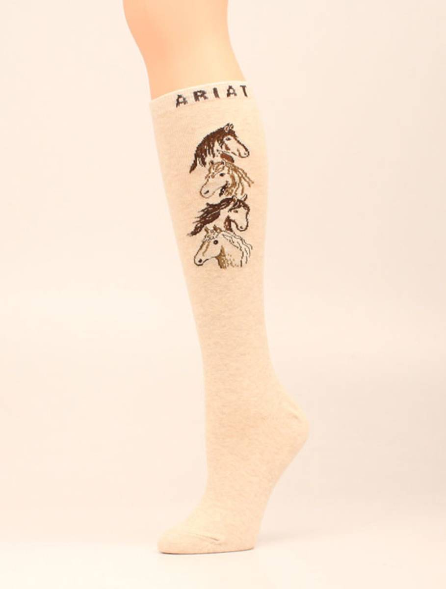 Ariat Four Horse Head Knee Sock - Ladies