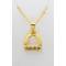Western Edge Crystal Accent Stirrup Gold Plated Necklace