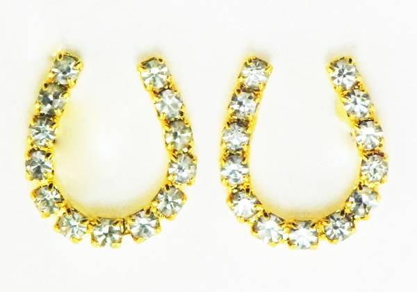 5-851034 Western Edge Crystal Rhinestone Horseshoe Earrings sku 5-851034