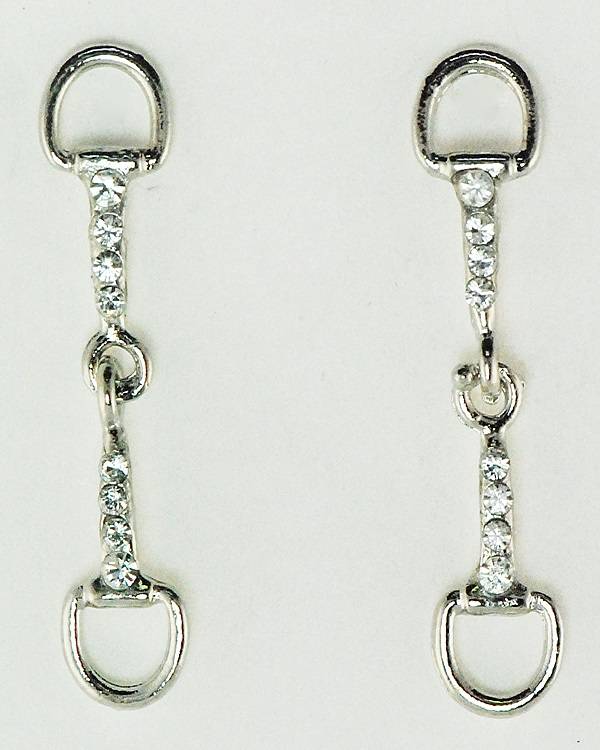 5-851052 Western Edge Crystal Stone Snaffle Bit Earrings sku 5-851052