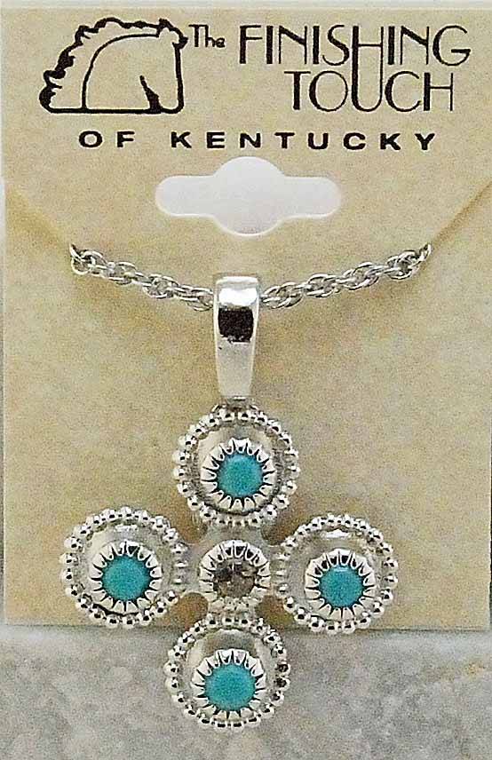 5-851072 Western Edge Four Circle Crystal Stone Necklace sku 5-851072