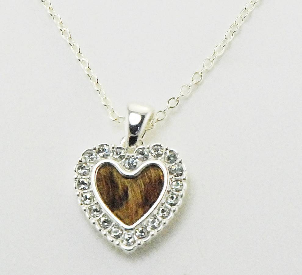 Western Edge Hair On Crystal Heart Necklace