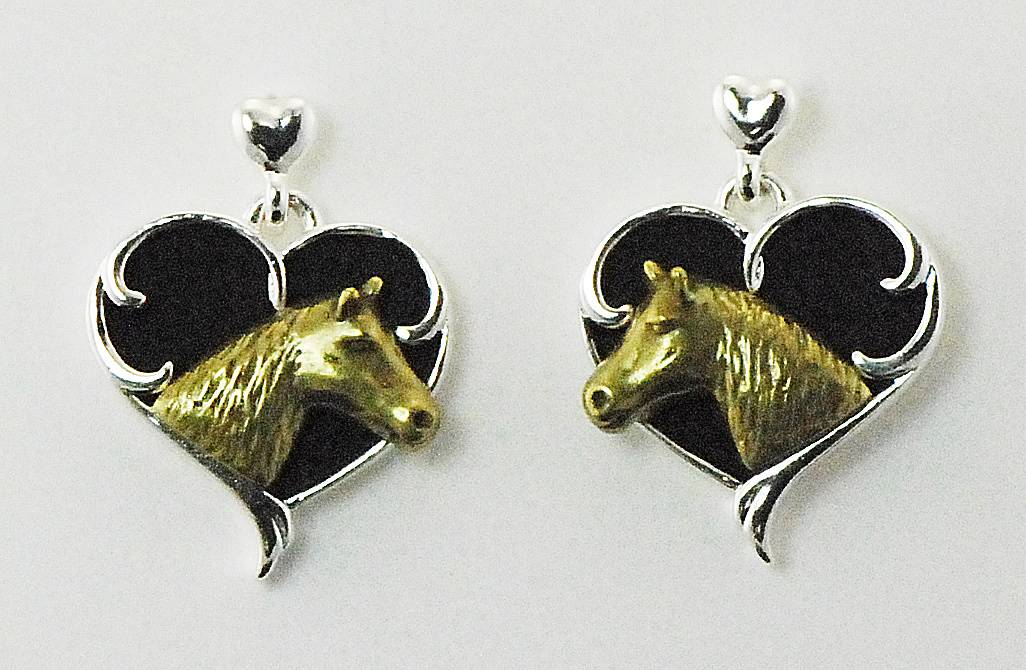 5-851081 Western Edge Heart Horsehead Earrings sku 5-851081