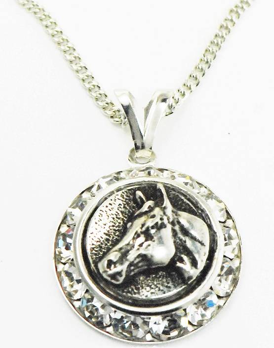 5-851083 Western Edge Horsehead In Coin Crystals Necklace sku 5-851083