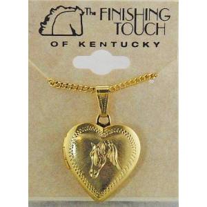 Western Edge Horsehead In Heart Necklace