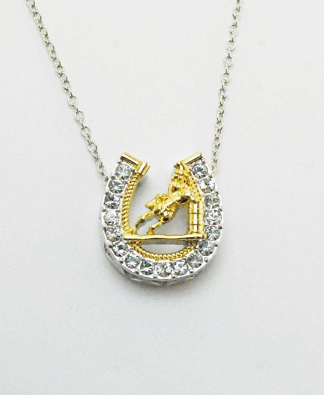 Western Edge Horseshoe Barrel Racer Necklace