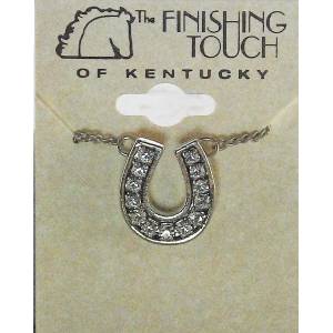Western Edge Horseshoe Channel Crystal Stone Necklace