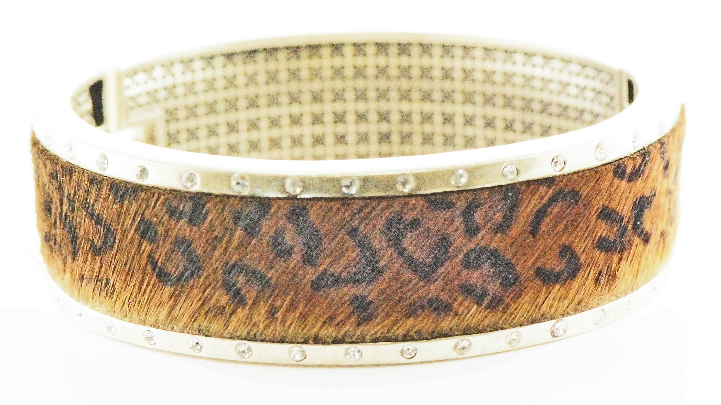 5-851116 Western Edge Large Cuff Leather Crystal Bracelet sku 5-851116