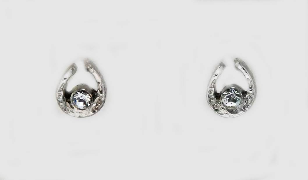 5-851135 Western Edge Mini Horsehoe Crystal Stones Earrings sku 5-851135