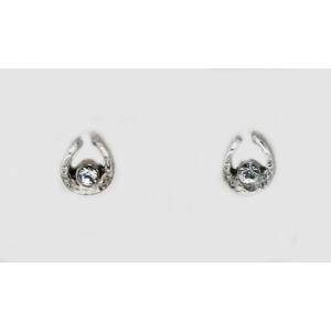Western Edge Mini Horsehoe Crystal Stones Earrings