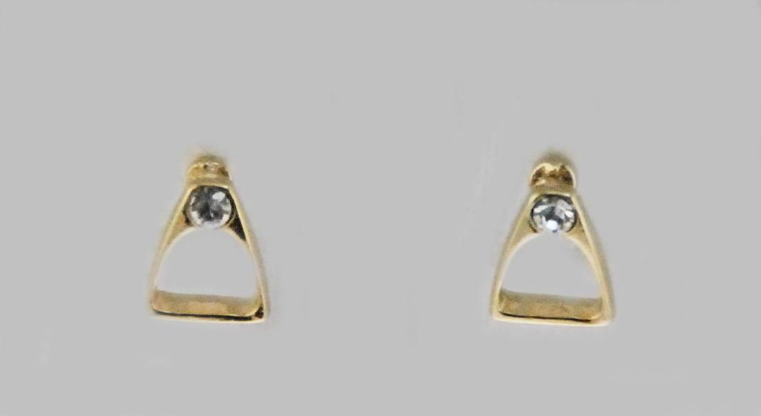 5-851136 Western Edge Mini Stirrup Czech Crystal Stone Earr sku 5-851136